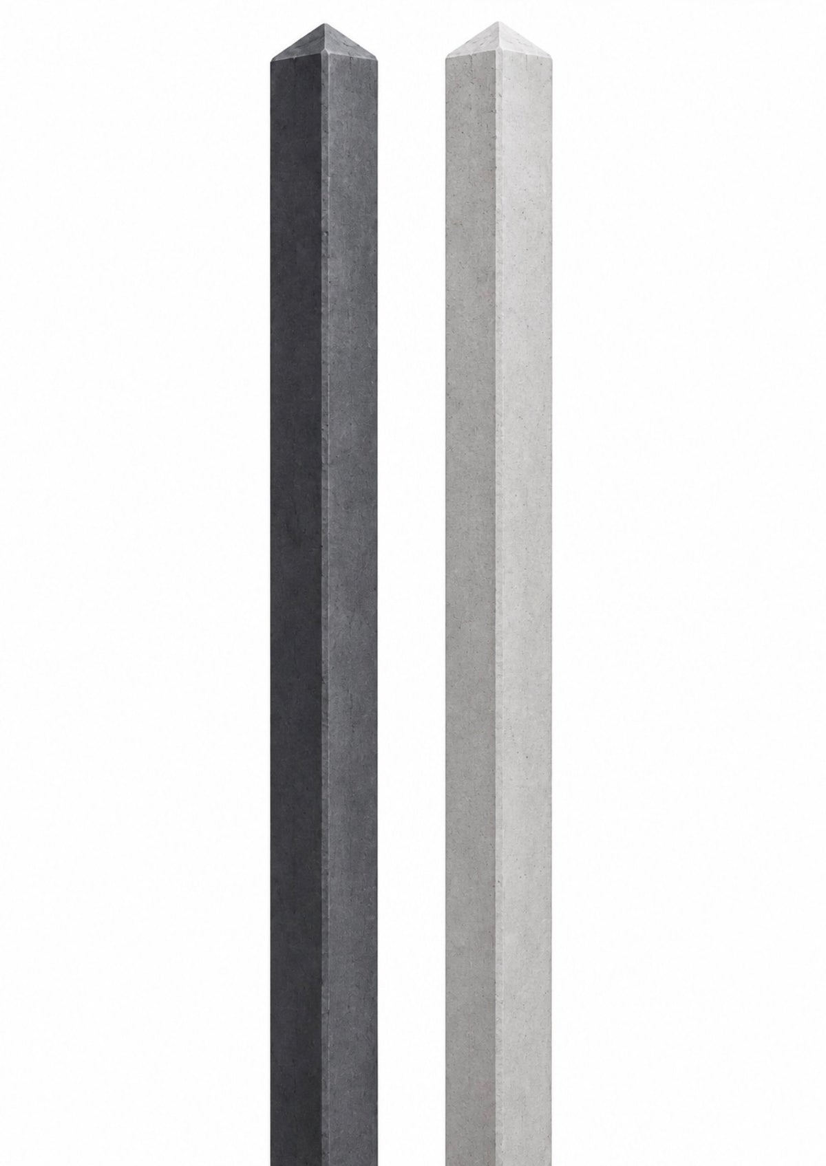 Betonpaal diamantkop tussen paal 10x10 280cm dubbele onderplaat